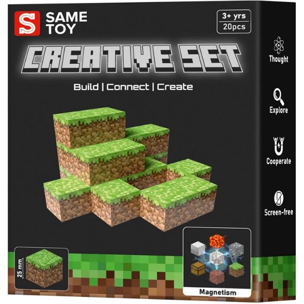 Фото - Магнитный конструктор Same Toy Creative Set Grass 20 эл. (MCRAFT-2002-SM)
